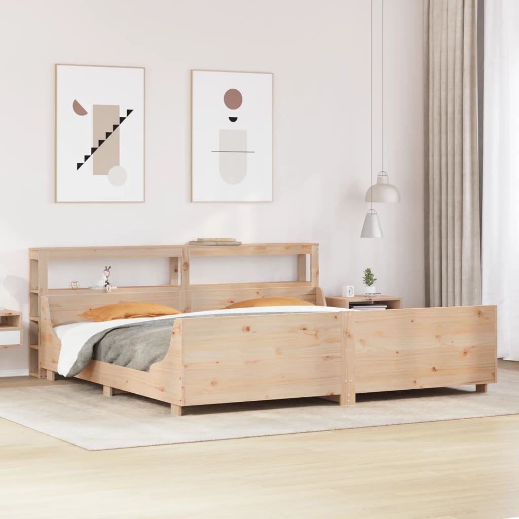 Letto senza Materasso 200x200 cm in Legno Massello di Pino - homemem39