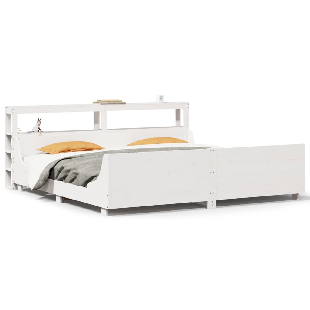 Letto senza Materasso Bianco 180x200 cm Legno Massello di Pino - homemem39