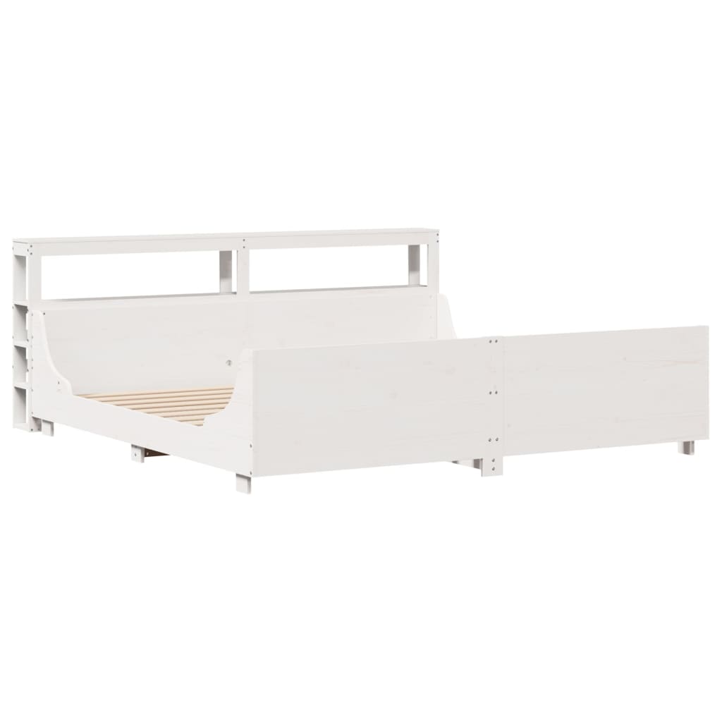 Letto senza Materasso Bianco 180x200 cm Legno Massello di Pino - homemem39