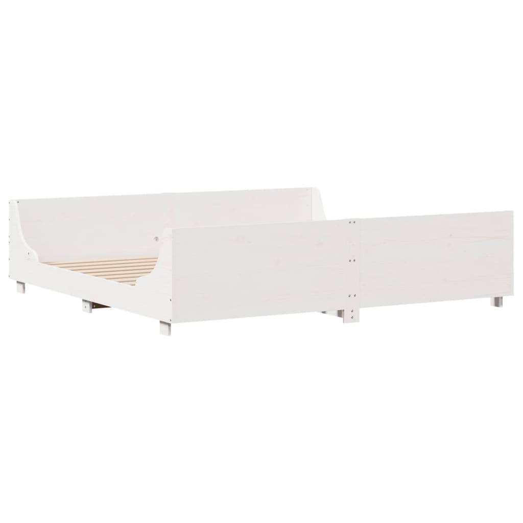 Letto senza Materasso Bianco 180x200 cm Legno Massello di Pino - homemem39