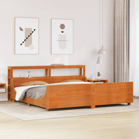 Letto senza Materasso Marrone Cera 180x200 cm in Legno di Pino - homemem39
