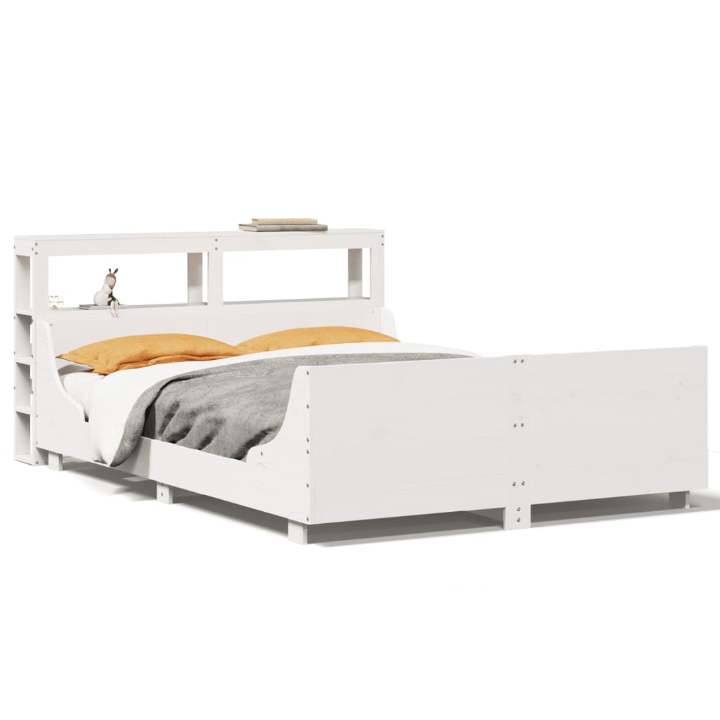 Letto senza Materasso Bianco 160x200 cm Legno Massello di Pino - homemem39