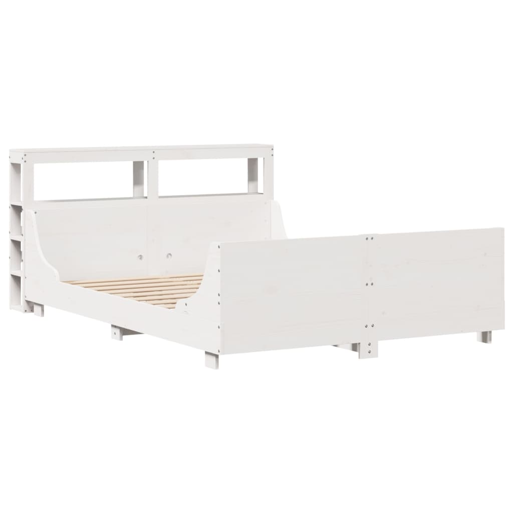 Letto senza Materasso Bianco 160x200 cm Legno Massello di Pino - homemem39