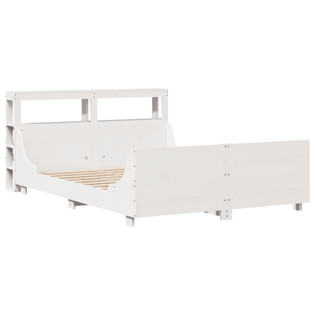 Letto senza Materasso Bianco 150x200 cm Legno Massello di Pino - homemem39