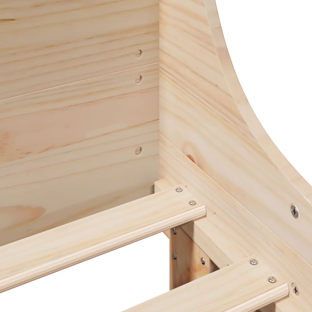 Letto senza Materasso 120x200 cm in Legno Massello di Pino - homemem39