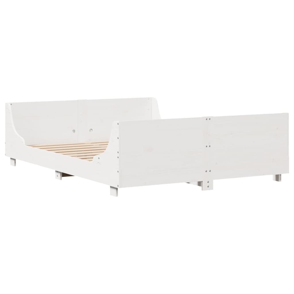 Letto senza Materasso Bianco 120x200 cm Legno Massello di Pino - homemem39