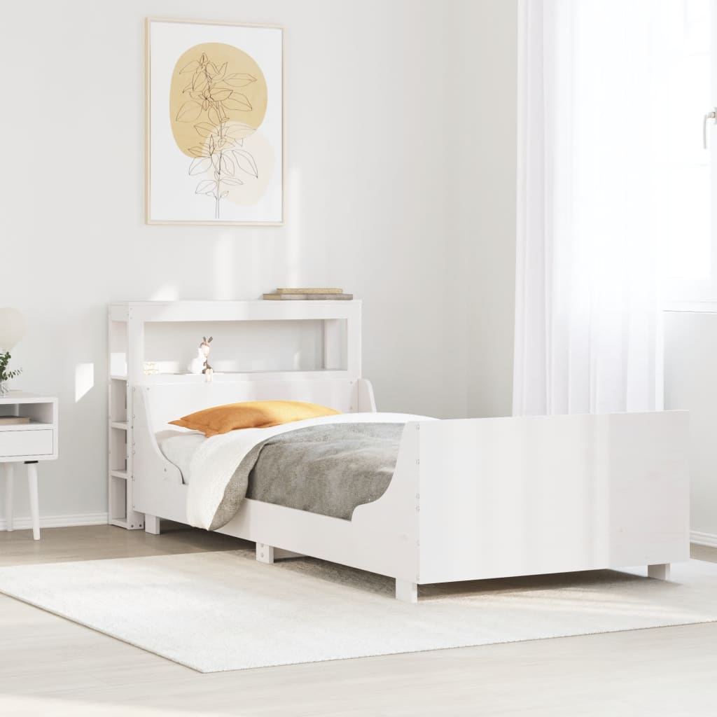 Letto senza Materasso Bianco 90x200 cm Legno Massello di Pino - homemem39