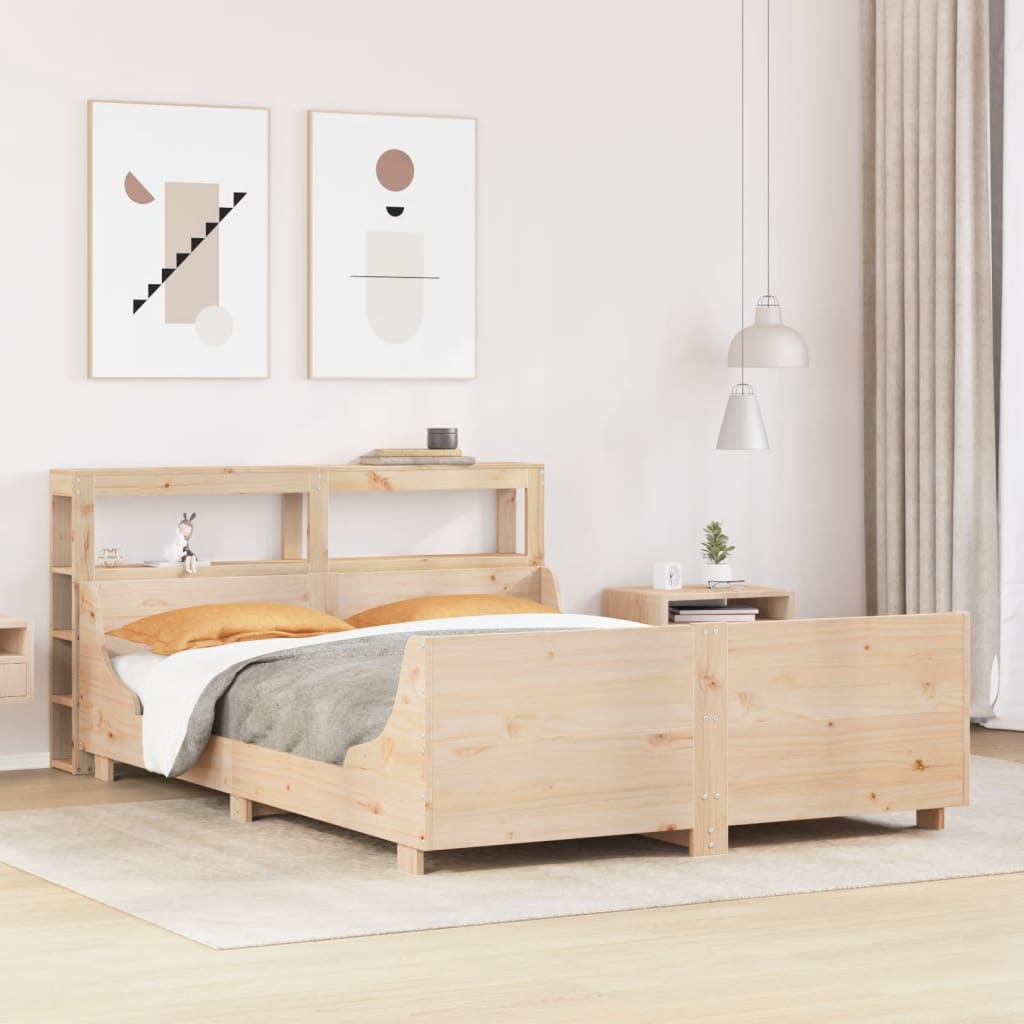 Letto senza Materasso 140x190 cm in Legno Massello di Pino | homemem39