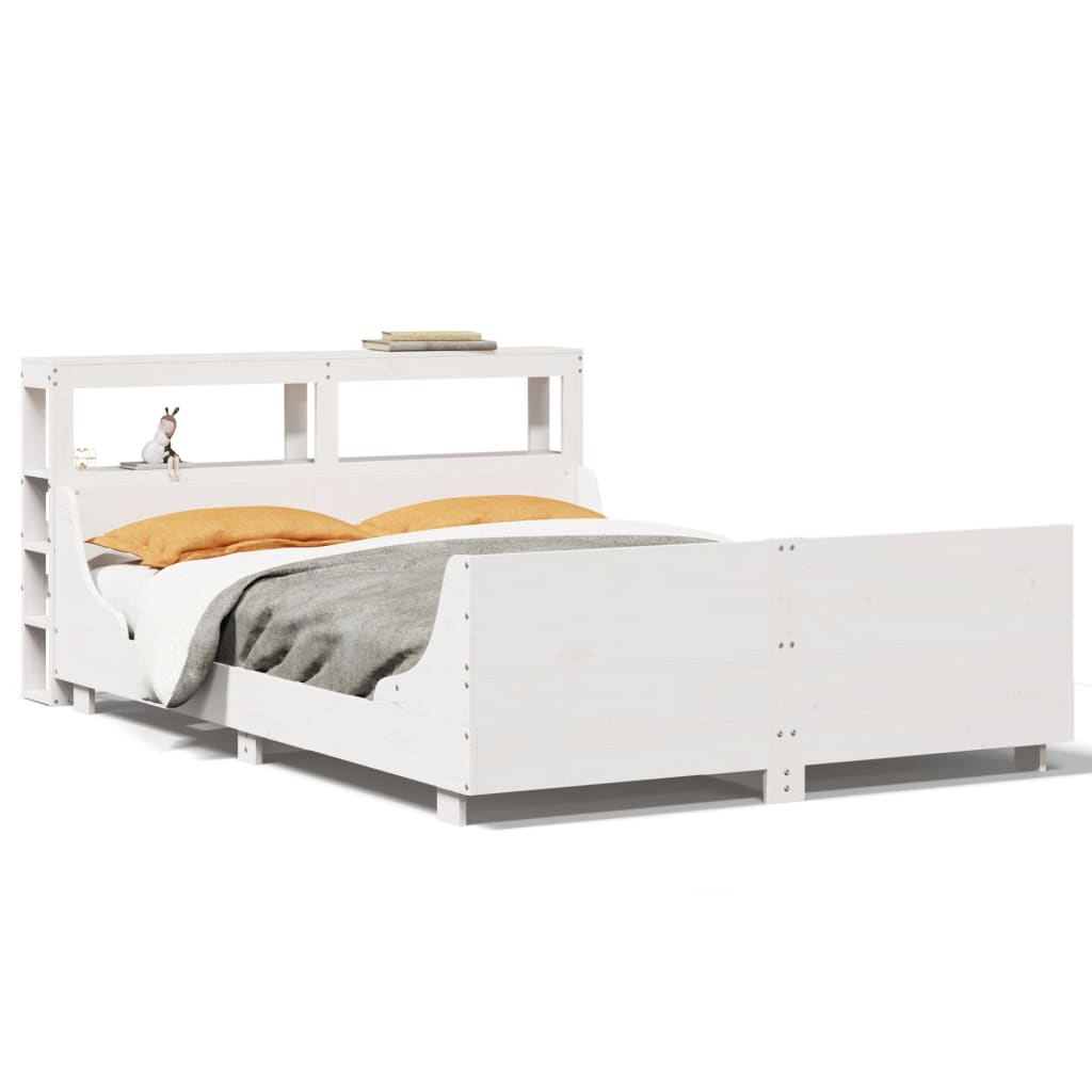 Letto senza Materasso Bianco 120x190 cm Legno Massello di Pino