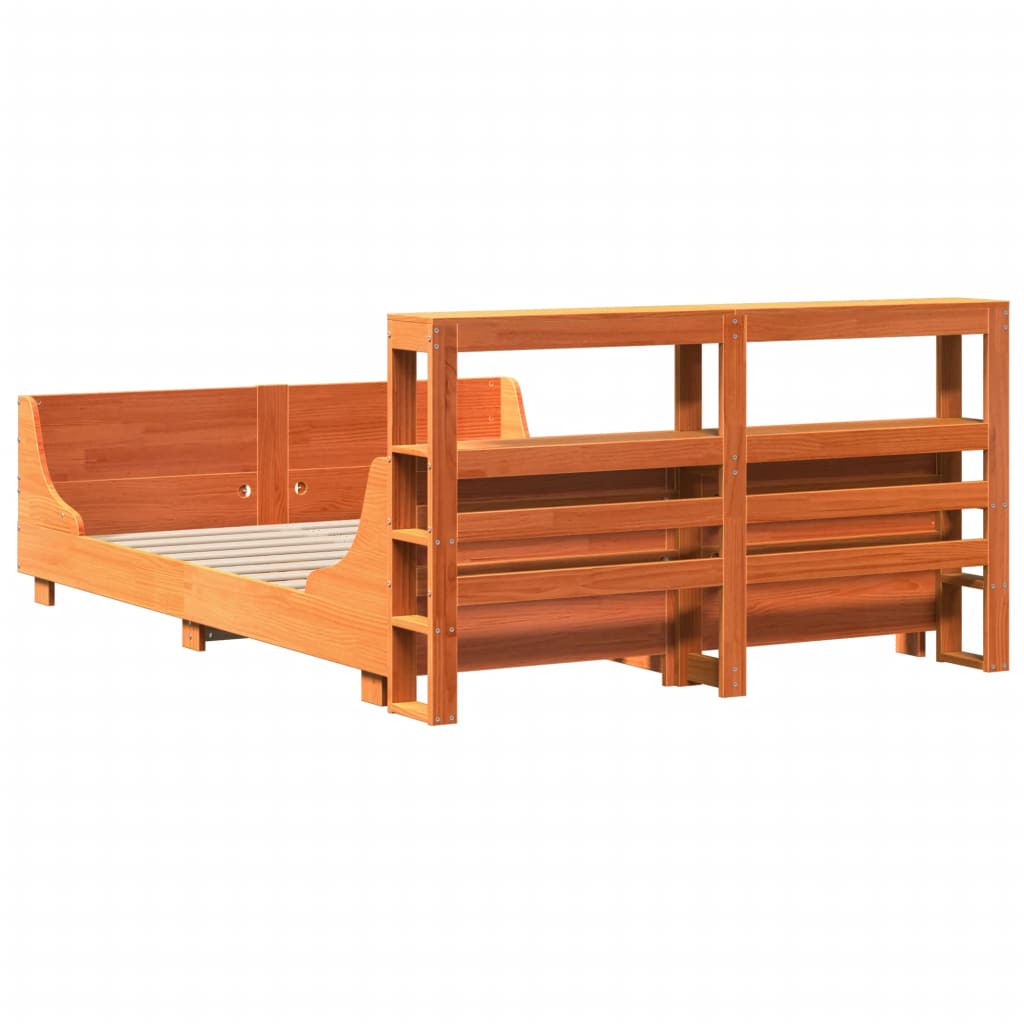 Letto senza Materasso Marrone Cera 120x190 cm in Legno di Pino - homemem39