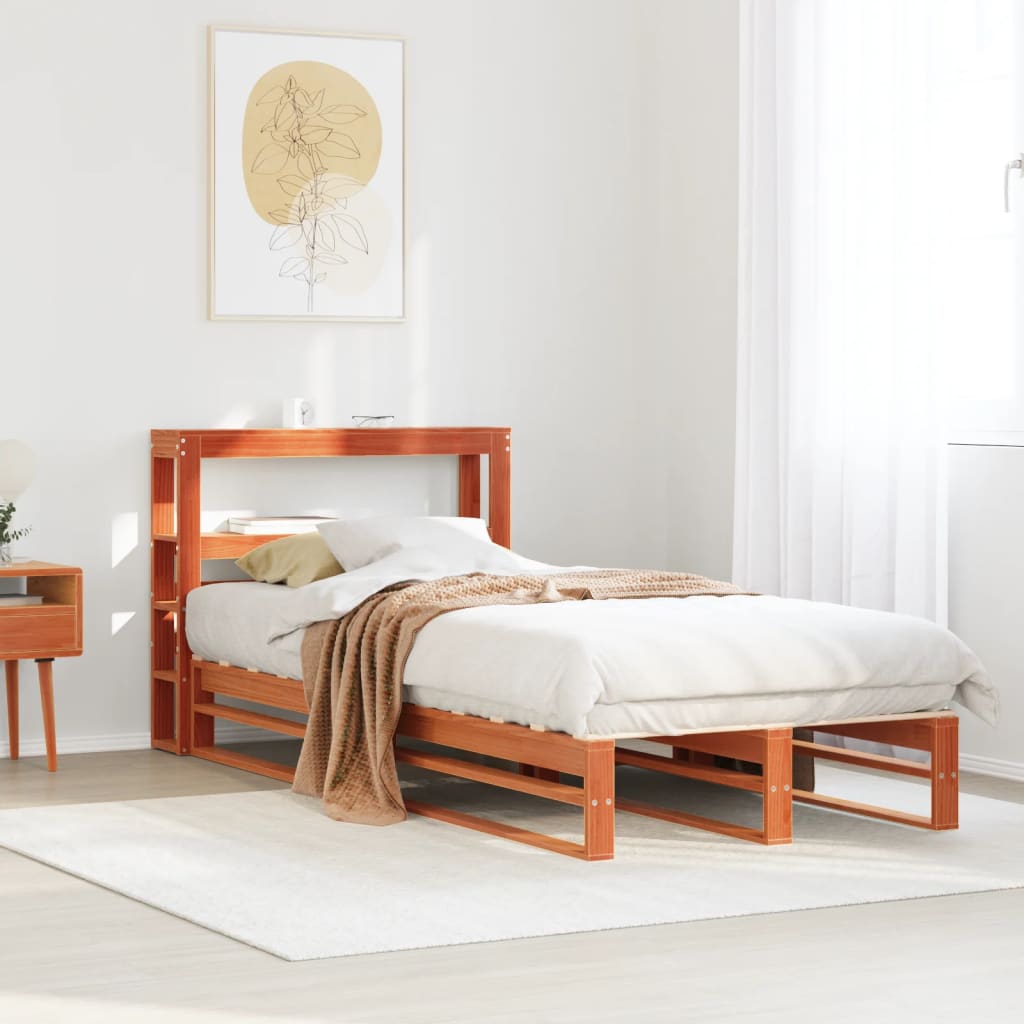 Letto senza Materasso Marrone Cera 100x200 cm in Legno di Pino - homemem39