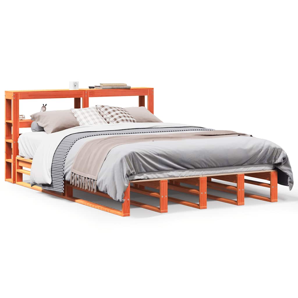 Giroletto con Testiera Marrone Cera 150x200 cm Massello Pino | homemem39