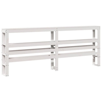 Giroletto con Testiera Bianco 200x200 cm Legno Massello di Pino | homemem39