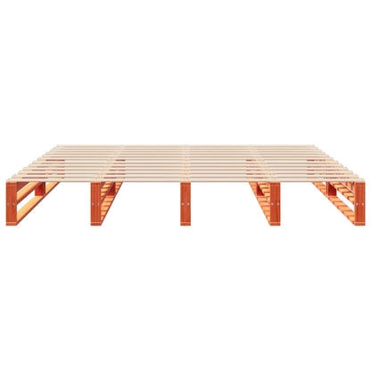 Giroletto con Testiera Marrone Cera 200x200 cm Massello Pino | homemem39