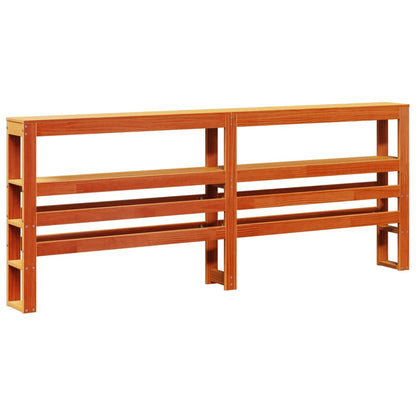 Giroletto con Testiera Marrone Cera 200x200 cm Massello Pino | homemem39