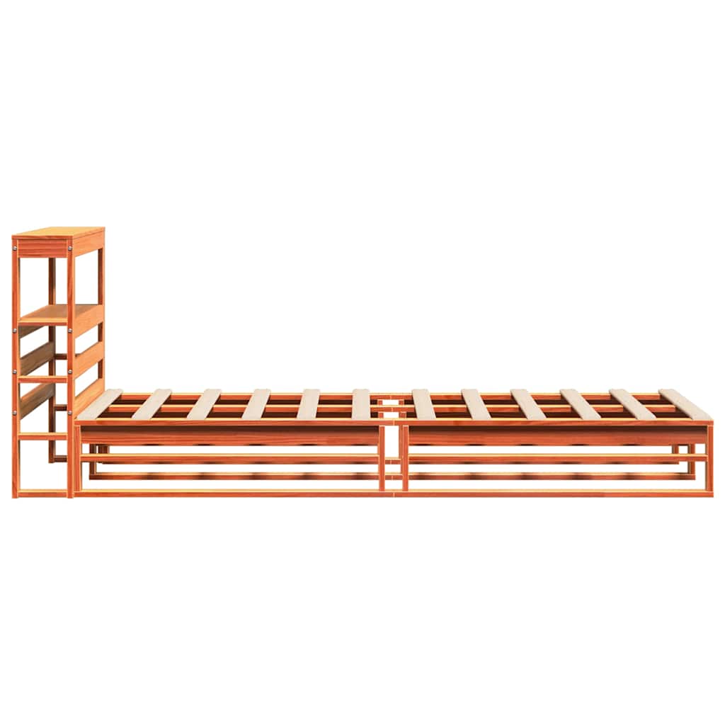 Letto senza Materasso Marrone Cera 75x190 cm in Legno di Pino | homemem39