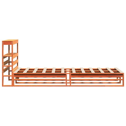 Letto senza Materasso Marrone Cera 75x190 cm in Legno di Pino | homemem39