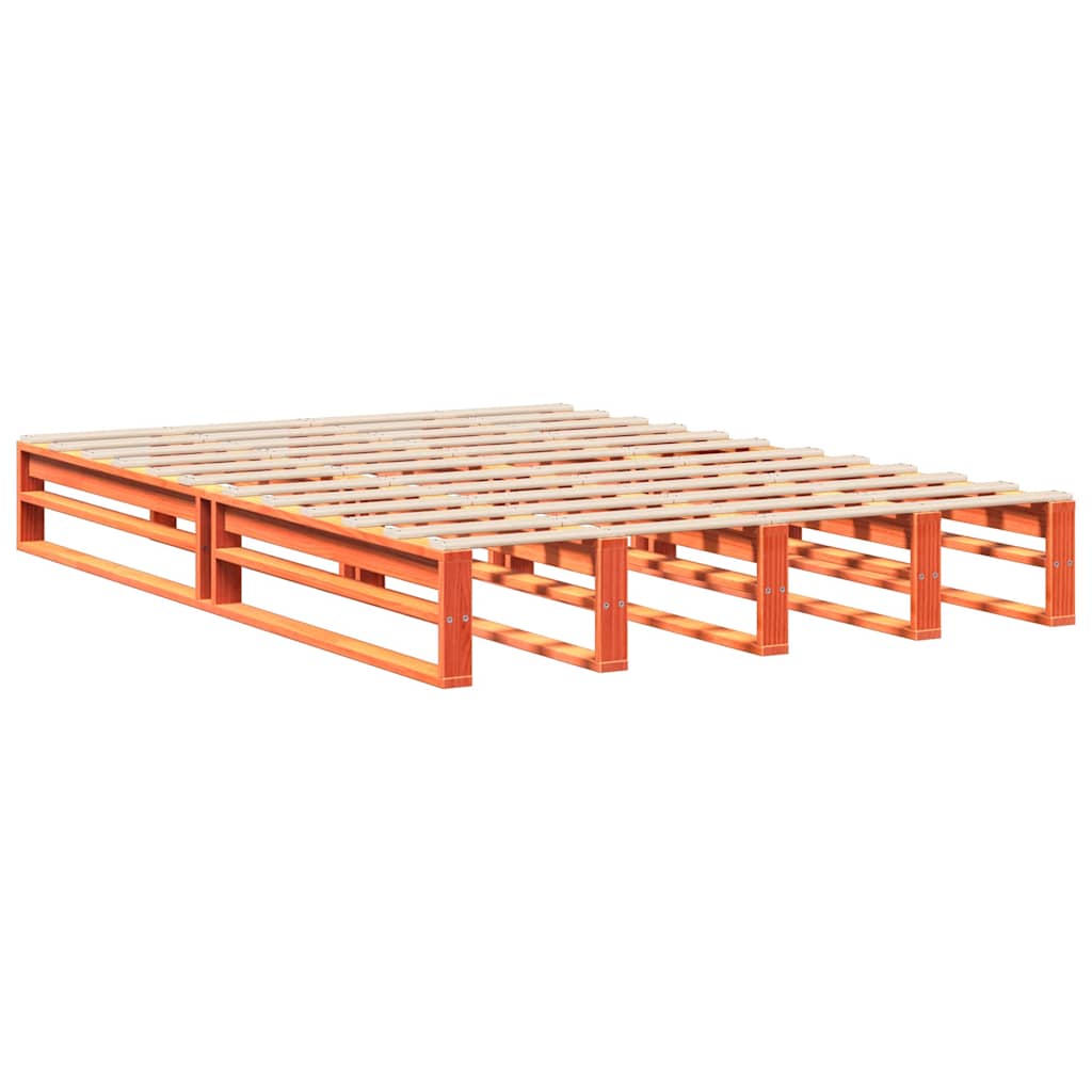 Giroletto con Testiera Marrone Cera 135x190 cm Massello Pino | homemem39