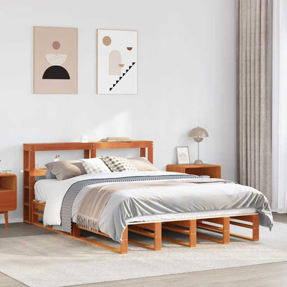 Giroletto con Testiera Marrone Cera 135x190 cm Massello Pino | homemem39