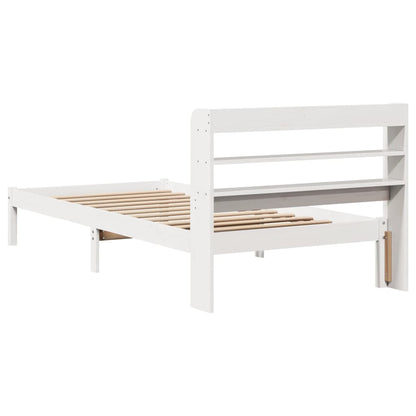 Letto senza Materasso Bianco 75x190 in Legno Massello di Pino - homemem39