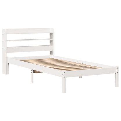 Letto senza Materasso Bianco 90x190 cm in Legno Massello Pino | homemem39