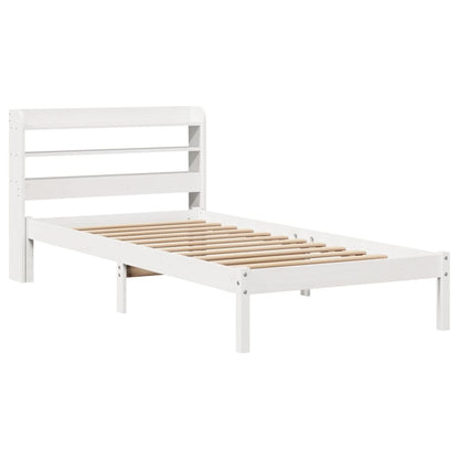 Letto senza Materasso Bianco 90x190 cm in Legno Massello Pino | homemem39