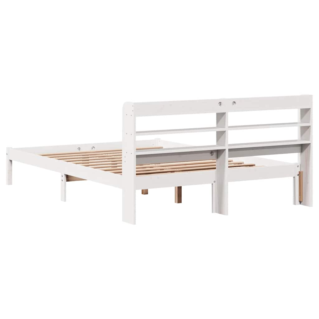 Letto senza Materasso Bianco 135x190 cm Legno Massello di Pino | homemem39