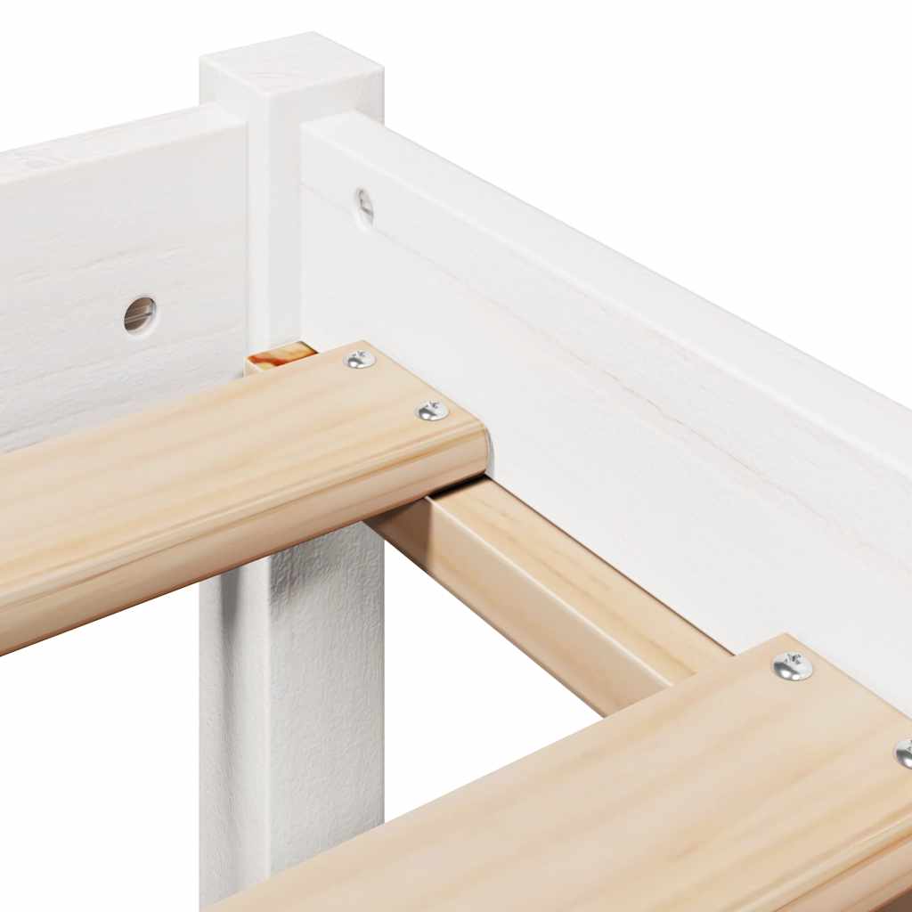 Letto senza Materasso Bianco 135x190 cm Legno Massello di Pino | homemem39