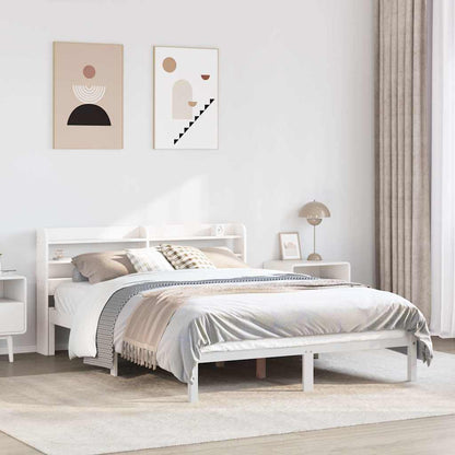 Letto senza Materasso Bianco 135x190 cm Legno Massello di Pino | homemem39