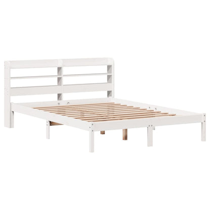 Letto senza Materasso Bianco 140x190 cm Legno Massello di Pino - homemem39
