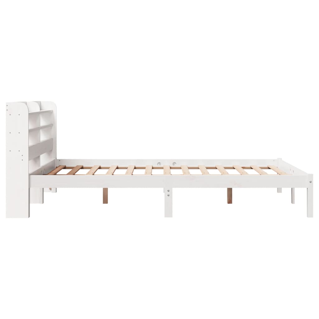 Letto senza Materasso Bianco 140x190 cm Legno Massello di Pino - homemem39