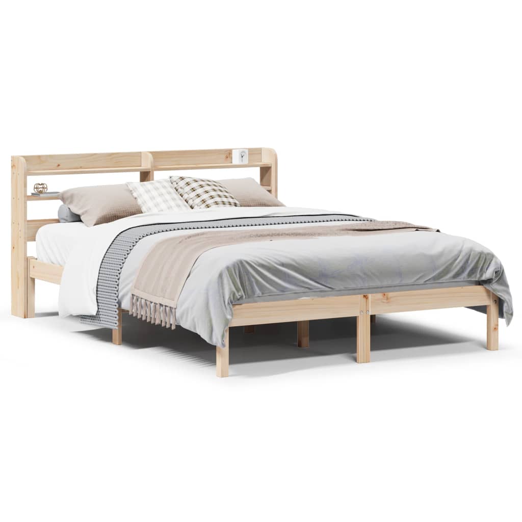 Letto senza Materasso 150x200 cm in Legno Massello di Pino | homemem39