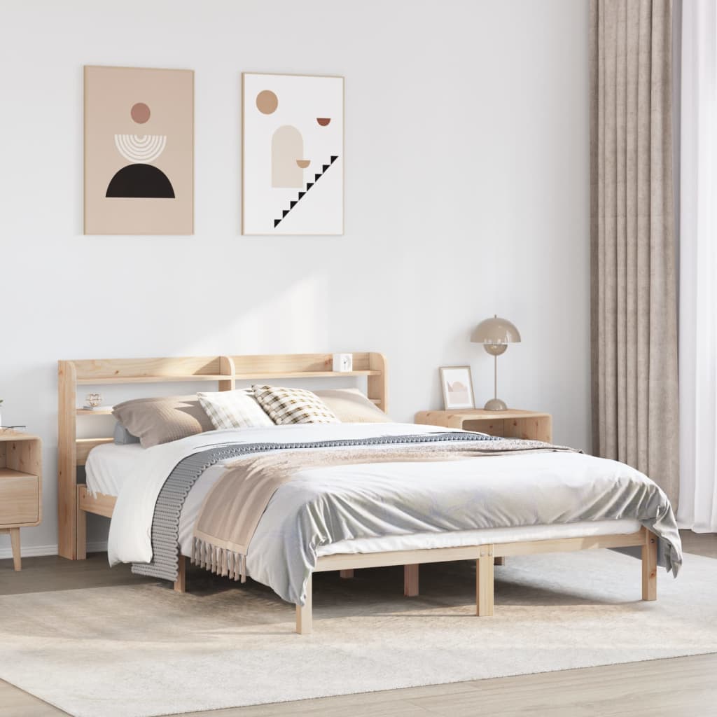 Letto senza Materasso 150x200 cm in Legno Massello di Pino | homemem39