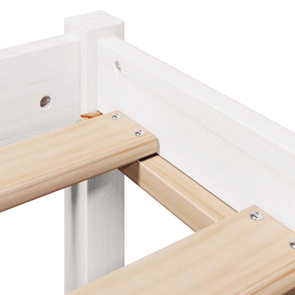 Letto senza Materasso Bianco 160x200 cm Legno Massello di Pino | homemem39