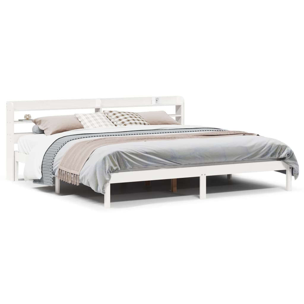 Letto senza Materasso Bianco 180x200 cm Legno Massello di Pino - homemem39