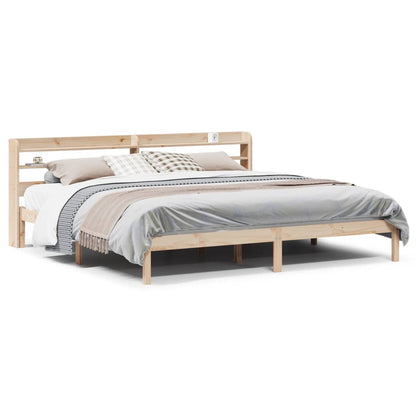 Letto senza Materasso 200x200 cm in Legno Massello di Pino - homemem39