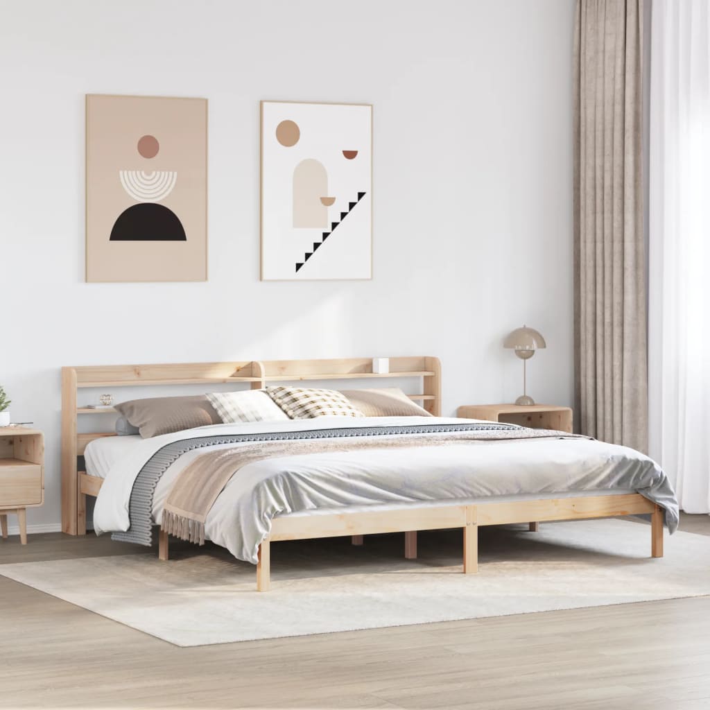 Letto senza Materasso 200x200 cm in Legno Massello di Pino - homemem39