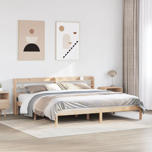 Letto senza Materasso 200x200 cm in Legno Massello di Pino - homemem39