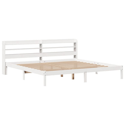 Giroletto senza Materasso Bianco 200x200 cm Legno Massello Pino - homemem39
