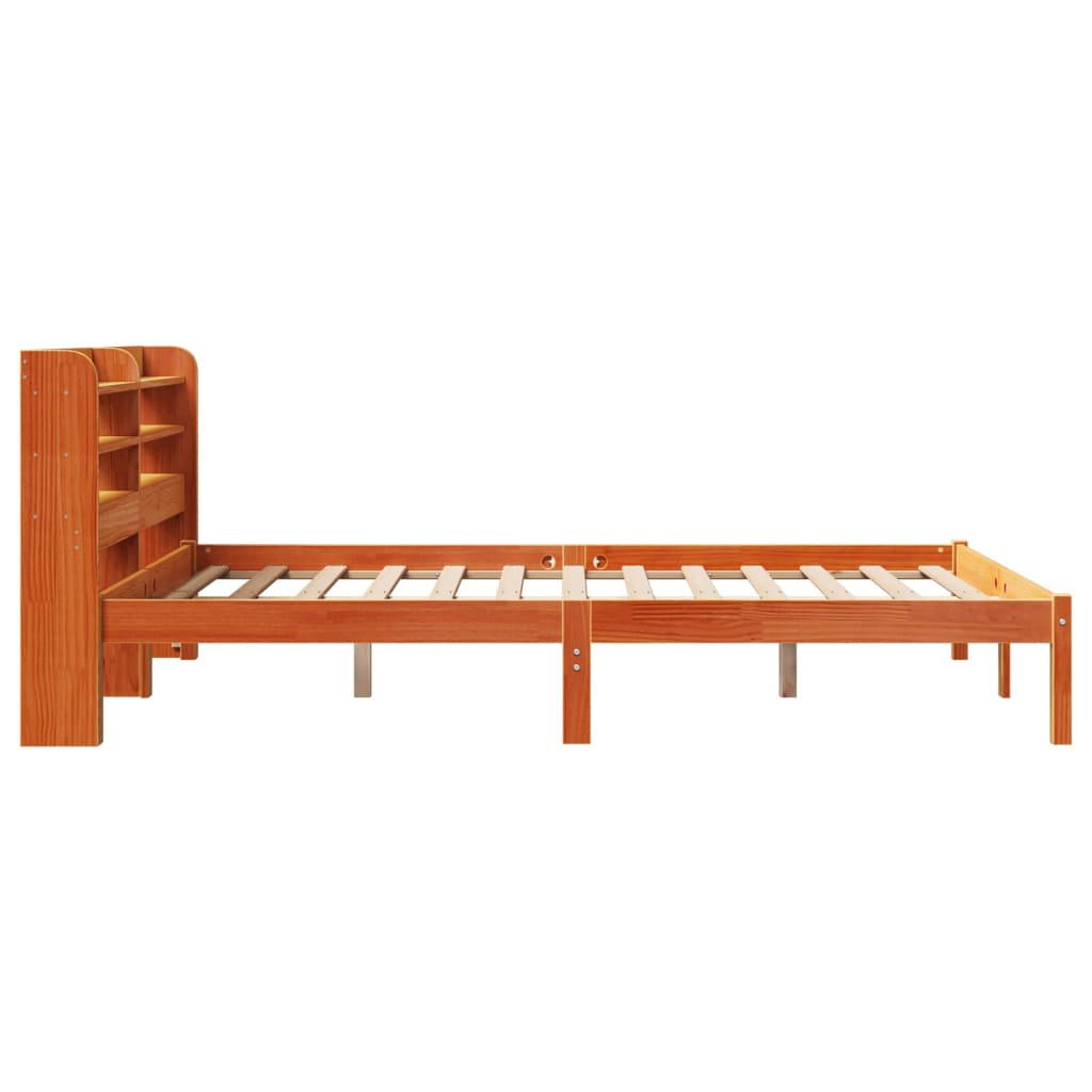 Giroletto con Testiera Marrone Cera 120x190 cm Massello Pino | homemem39