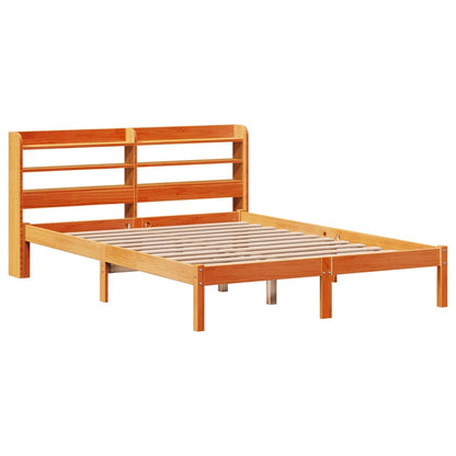 Giroletto con Testiera Marrone Cera 140x190 cm Massello Pino