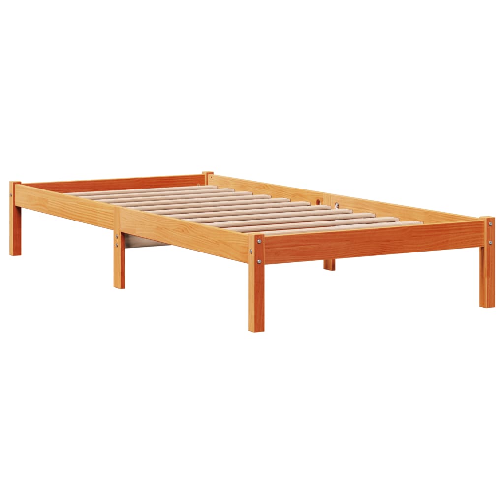 Giroletto con Testiera Marrone Cera 100x200 cm Massello Pino | homemem39