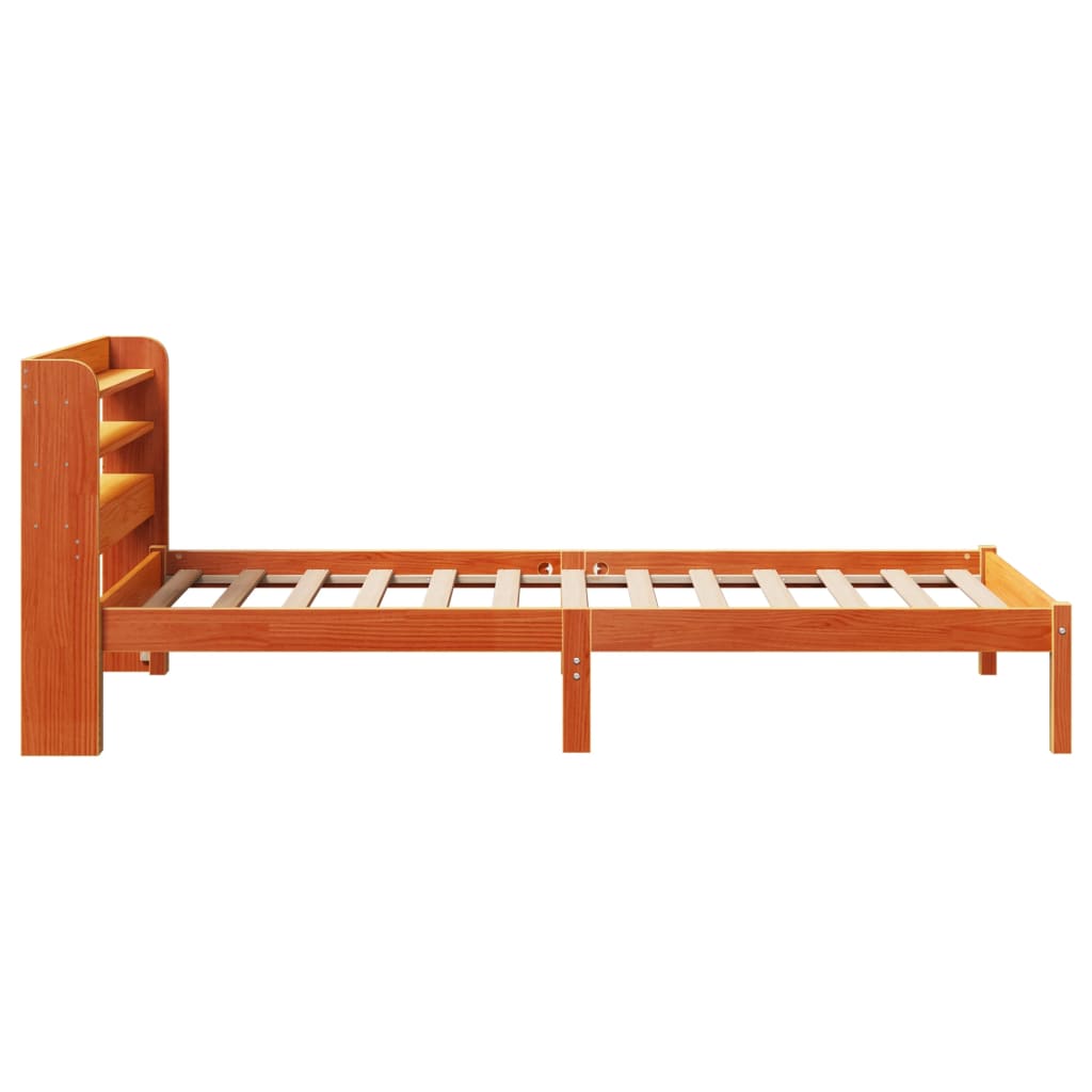 Giroletto con Testiera Marrone Cera 100x200 cm Massello Pino | homemem39