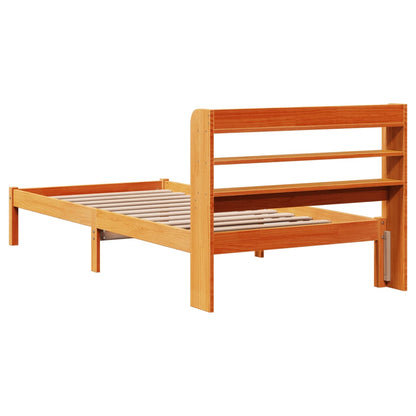 Giroletto con Testiera Marrone Cera 100x200 cm Massello Pino | homemem39