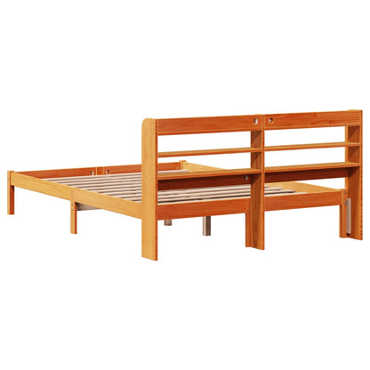 Giroletto con Testiera Marrone Cera 120x200 cm Massello Pino | homemem39