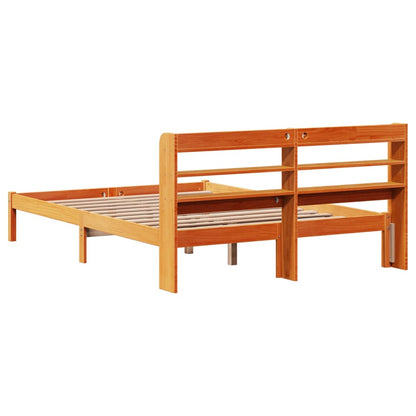 Giroletto con Testiera Marrone Cera 140x200 cm Massello Pino | homemem39