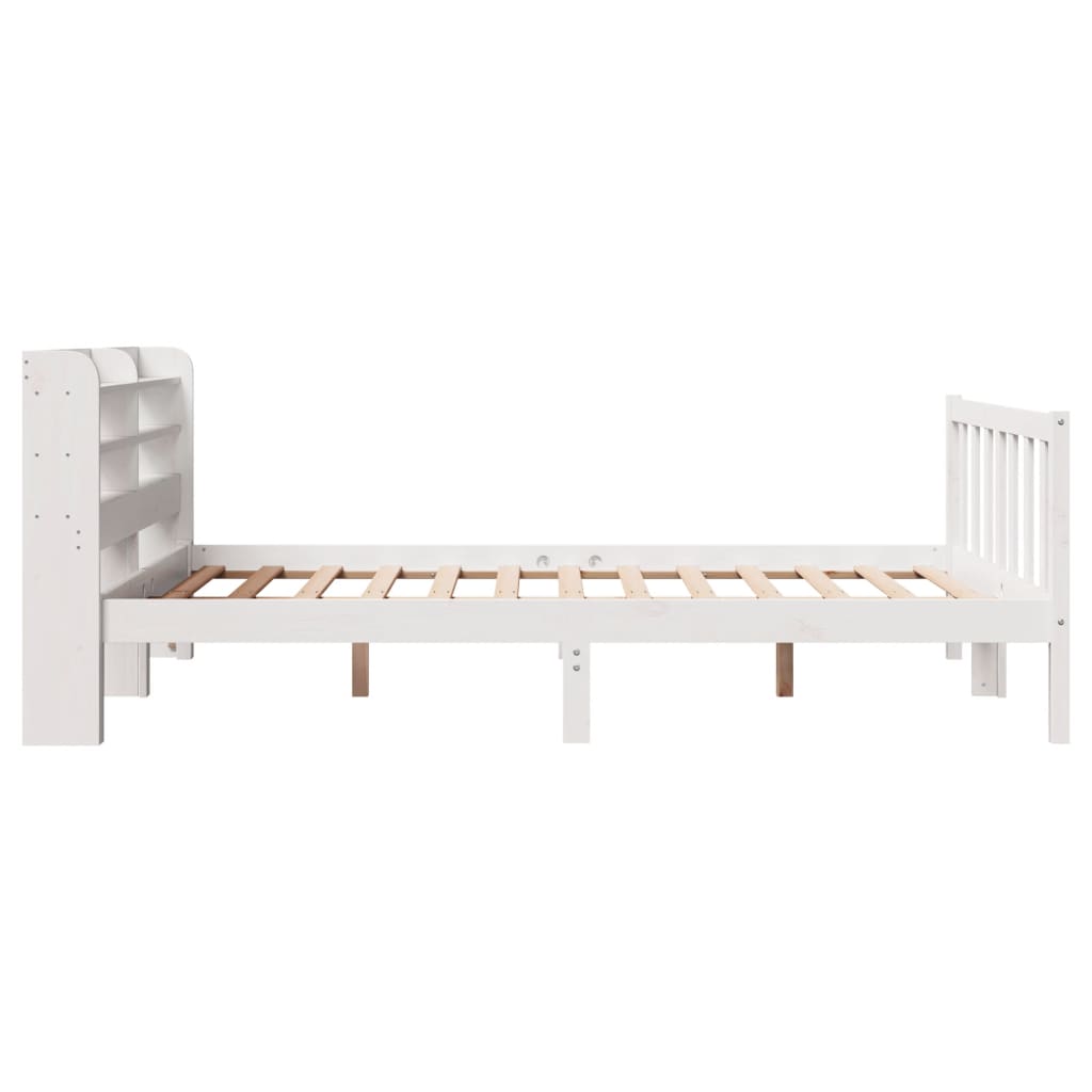 Letto senza Materasso Bianco 135x190 cm Legno Massello di Pino