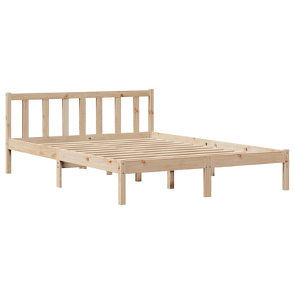 Letto senza Materasso 140x190 cm in Legno Massello di Pino - homemem39