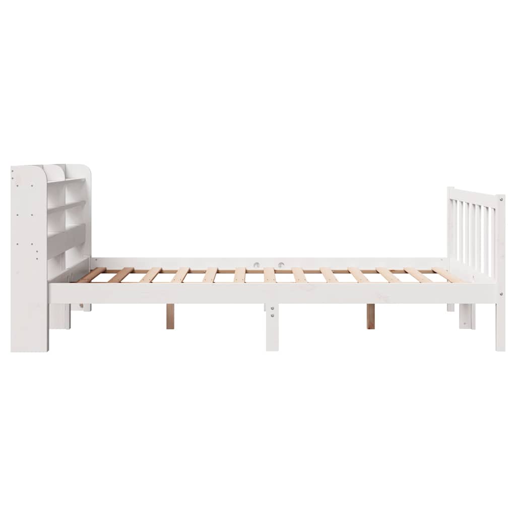 Letto senza Materasso Bianco 140x190 cm Legno Massello di Pino - homemem39