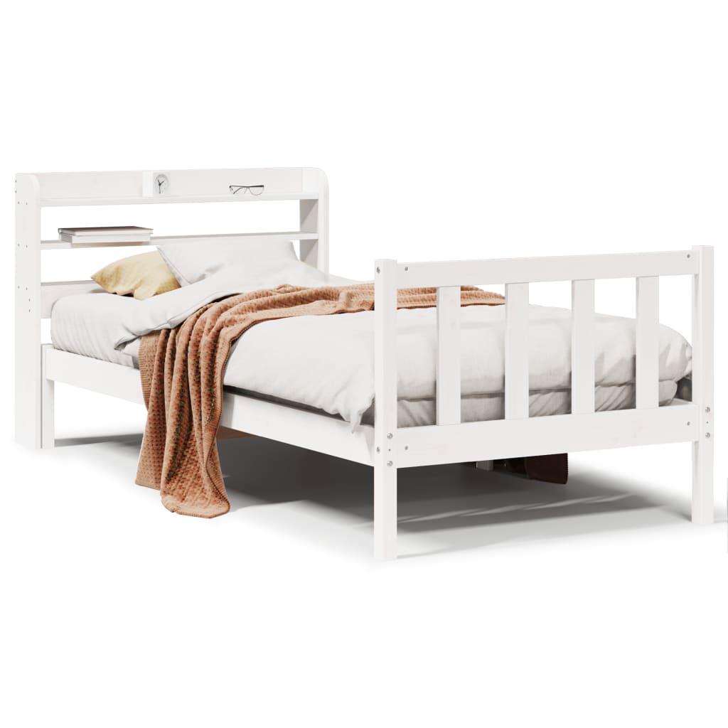 Letto senza Materasso Bianco 90x200 cm Legno Massello di Pino - homemem39